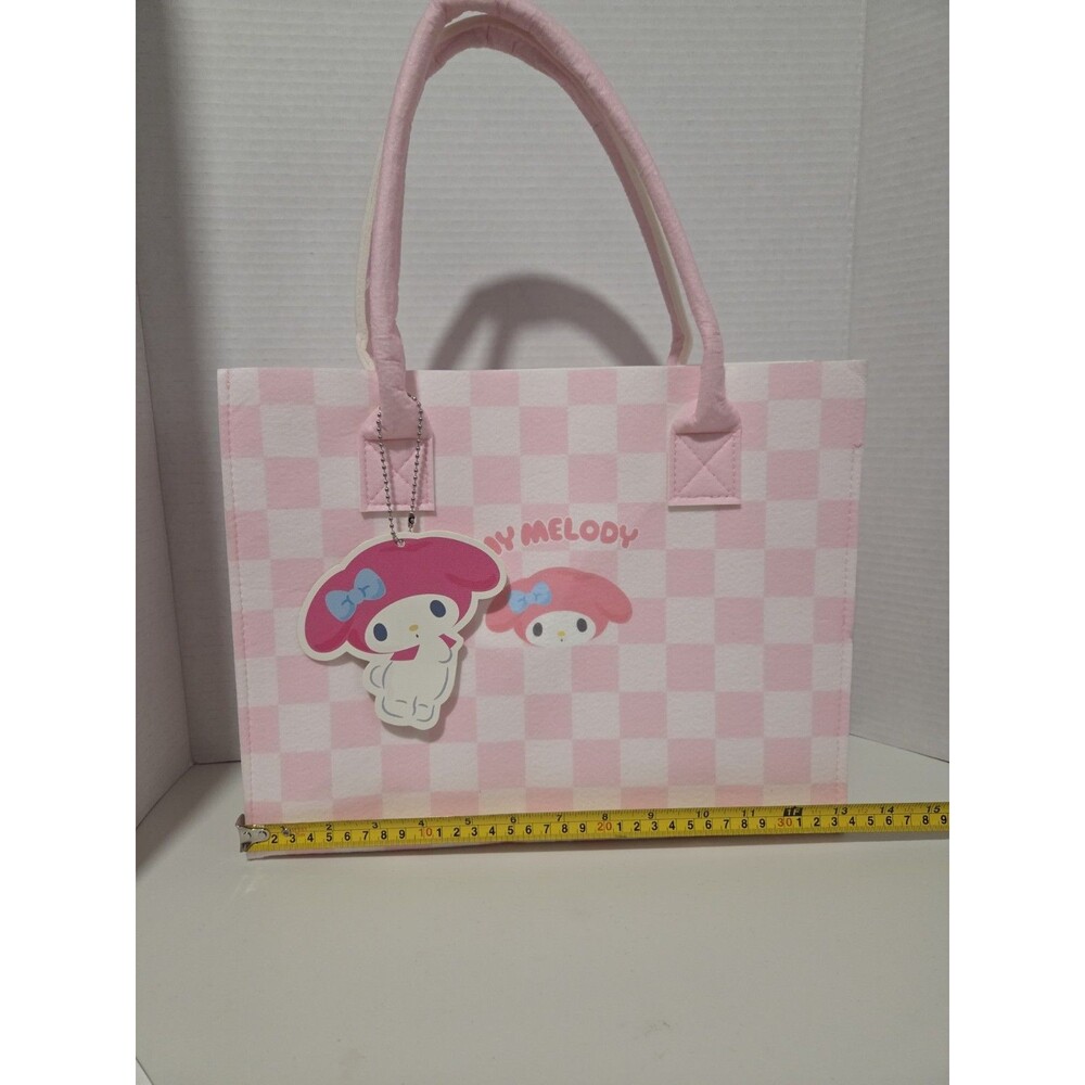 🩷🤍 Sanrio MY MELODY TOTE BAG Pink / White Checkered Miniso Kawaii 🤍🩷